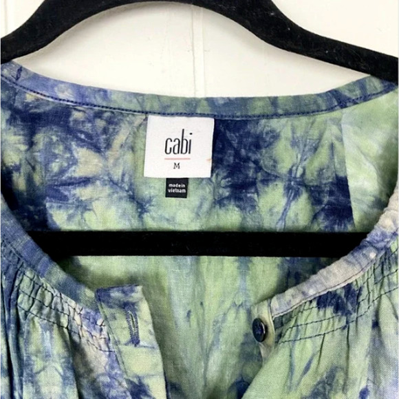 CAbi Woodstock Tie Dye Top Size M #5714 Blue Green‎ Unique NWOT $109 - Picture 10 of 11